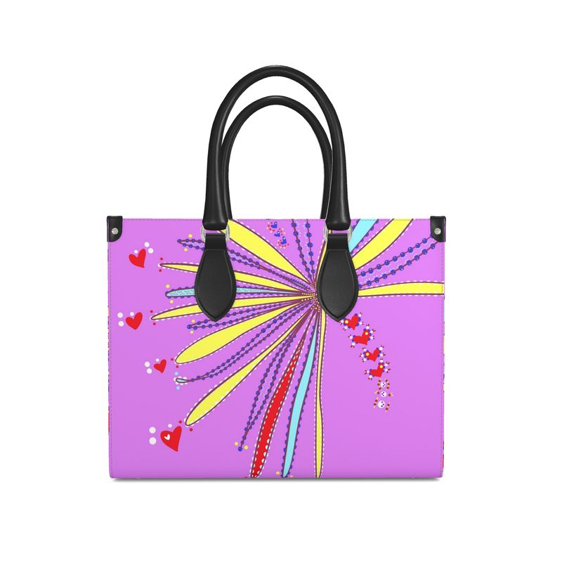 Leather Shopper Bag - Yellow Leaves