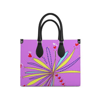 Leather Shopper Bag - Yellow Leaves