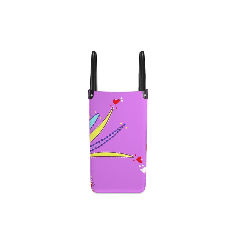 Leather Shopper Bag - Yellow Leaves