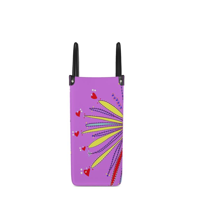 Leather Shopper Bag - Yellow Leaves