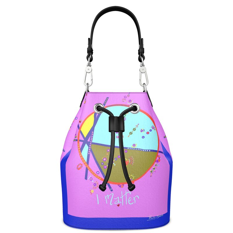 Leather Bucket Bag - I Matter