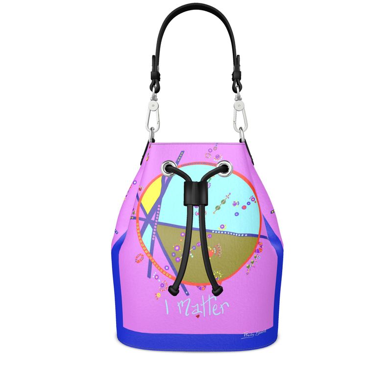Leather Bucket Bag - I Matter
