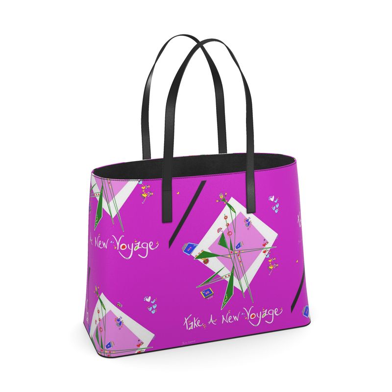 Leather Kika Tote Bag - Take A New Voyage
