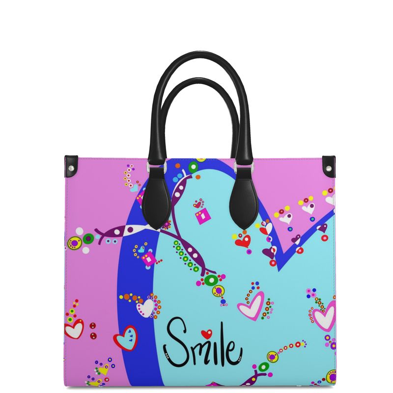 Leather Shopper Bag - Smile