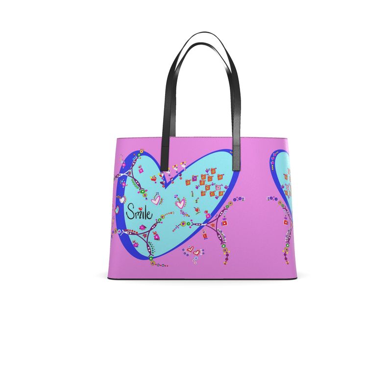 Leather Kika Tote Bag - Smile