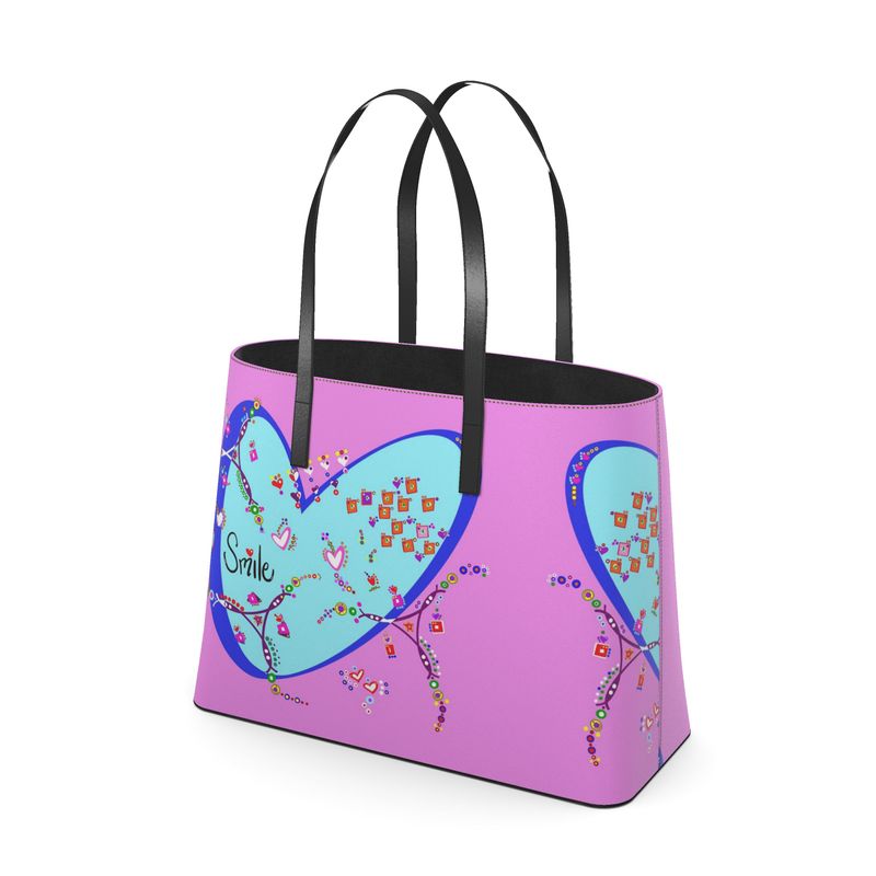 Leather Kika Tote Bag - Smile