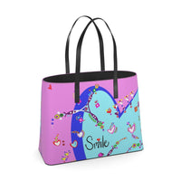 Leather Kika Tote Bag - Smile