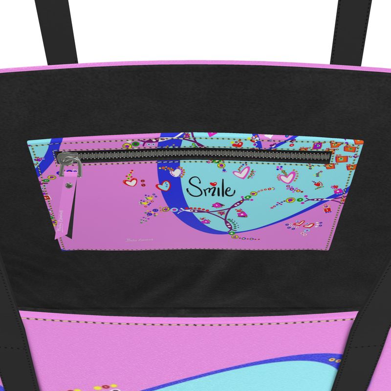Leather Kika Tote Bag - Smile