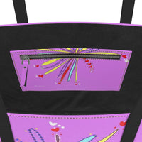 Leather Kika Tote Bag - Yellow Leaves