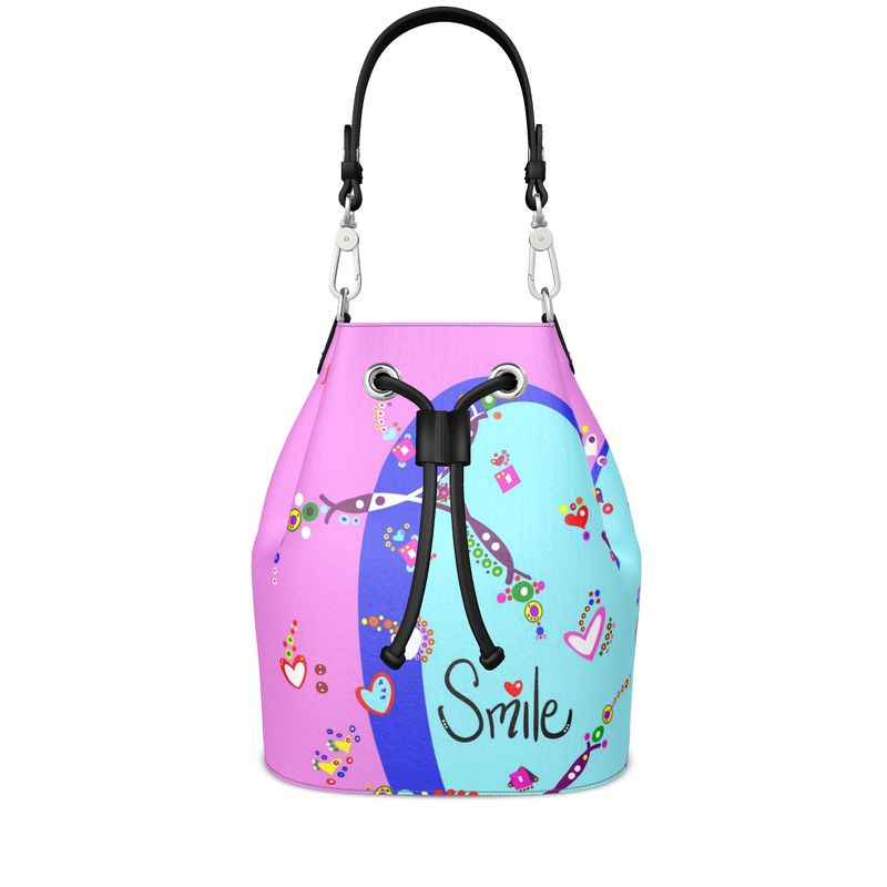 Leather Bucket Bag - Smile