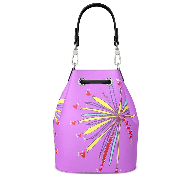 Leather Bucket Bag - Yellow Leaves