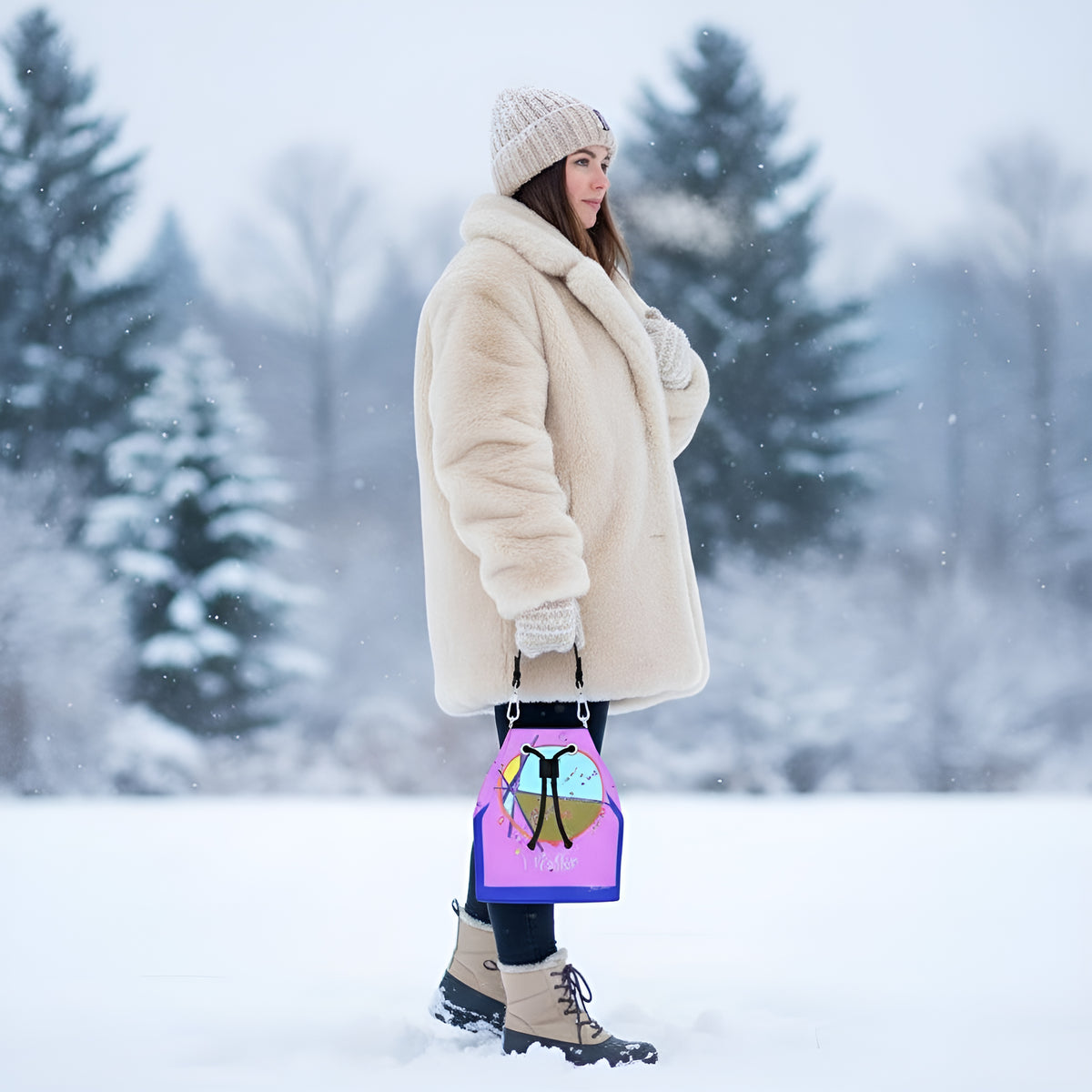 Leather Bucket Bag - I Matter