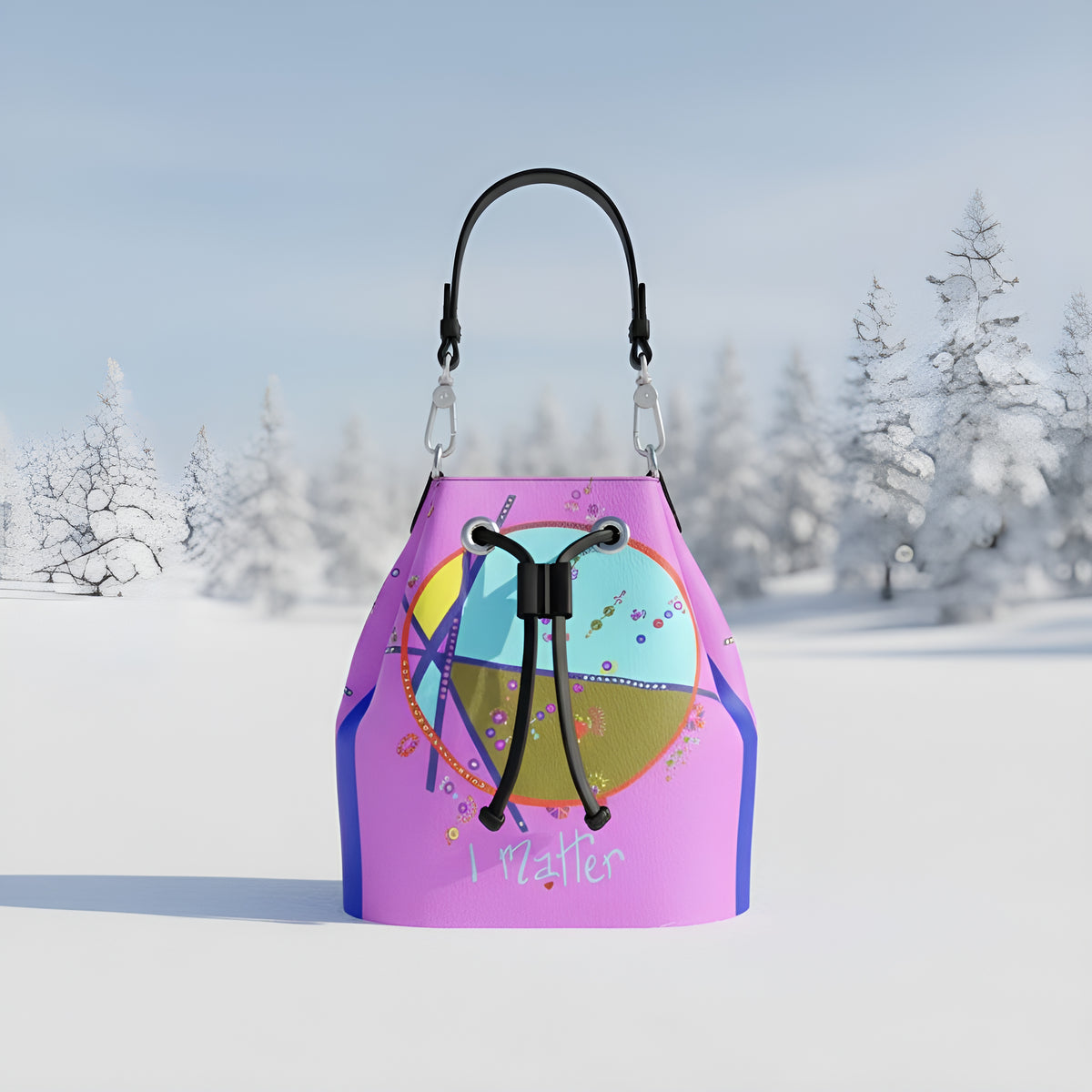 Leather Bucket Bag - I Matter