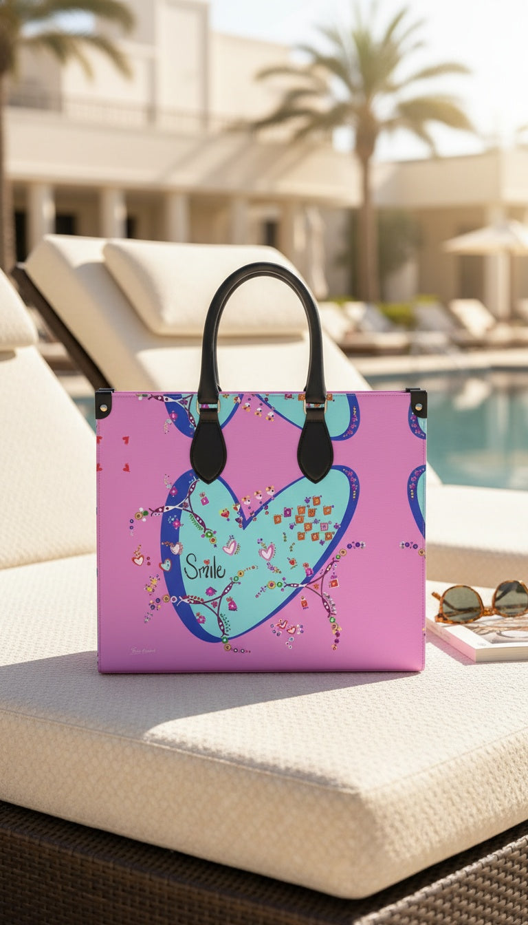 Leather Shopper Bag - Smile