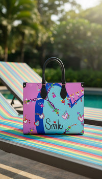 Leather Shopper Bag - Smile