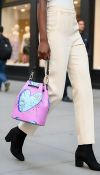 Leather Bucket Bag - Smile