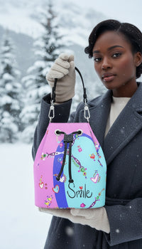 Leather Bucket Bag - Smile
