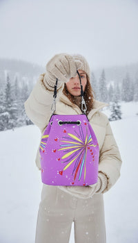 Leather Bucket Bag - Yellow Leaves