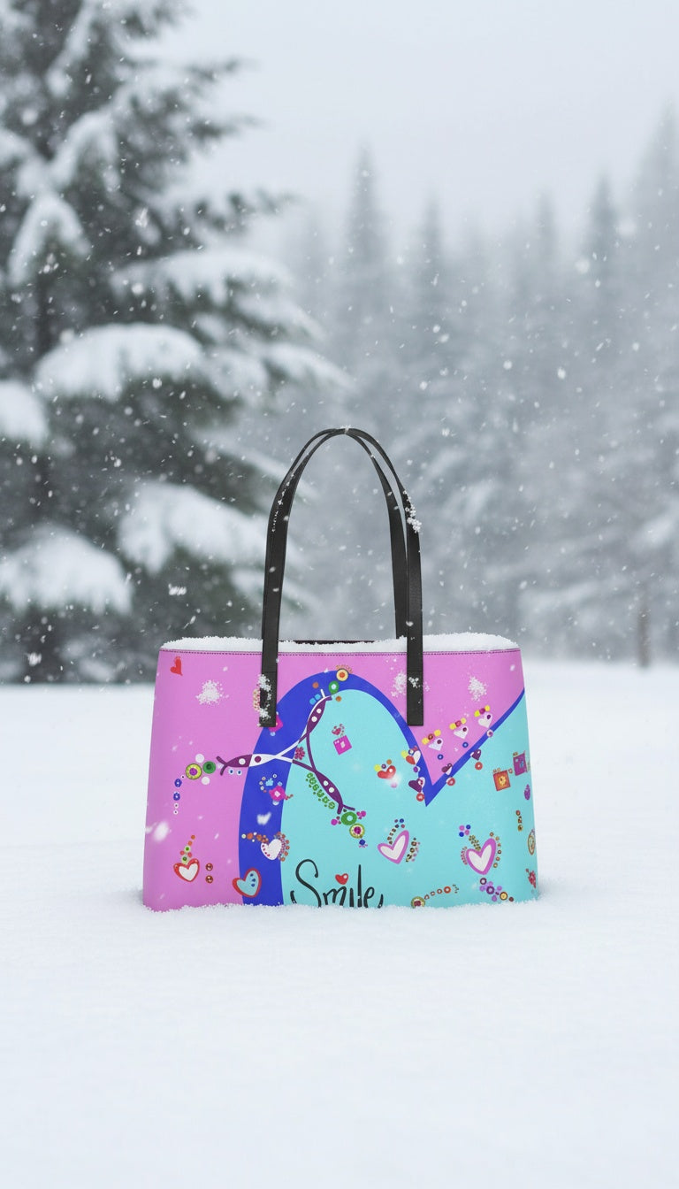 Leather Kika Tote Bag - Smile