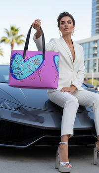 Leather Kika Tote Bag - Smile