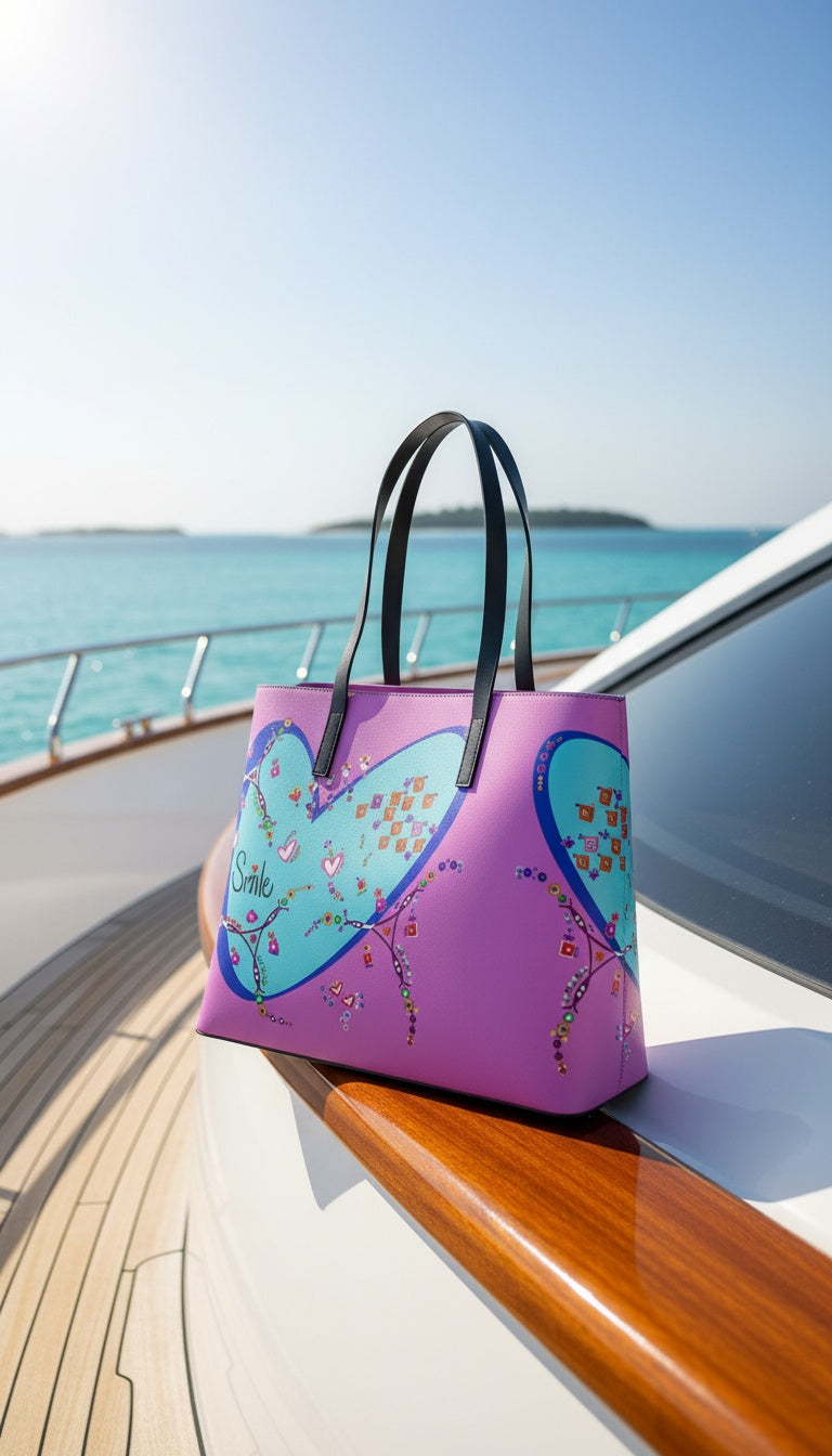 Leather Kika Tote Bag - Smile