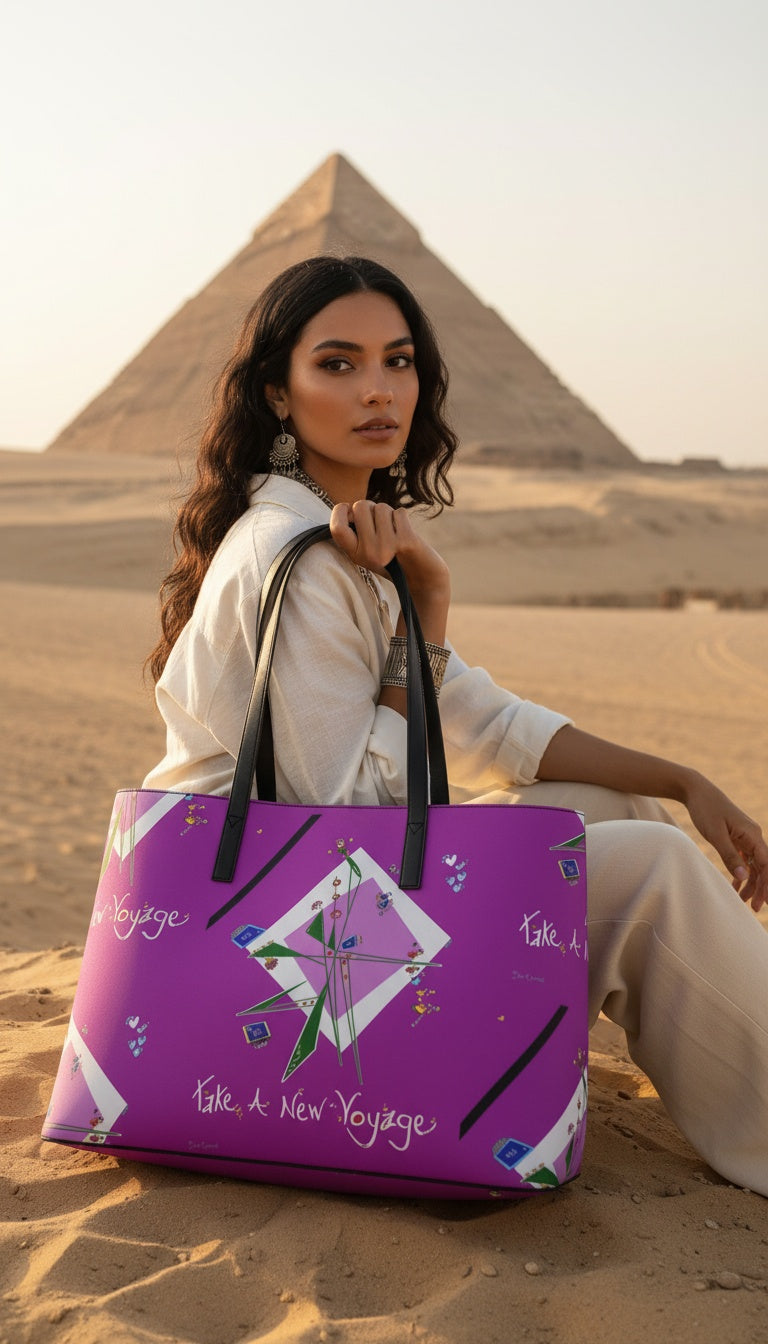 Leather Kika Tote Bag - Take A New Voyage