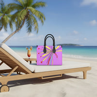 Leather Shopper Bag - Yellow Leaves