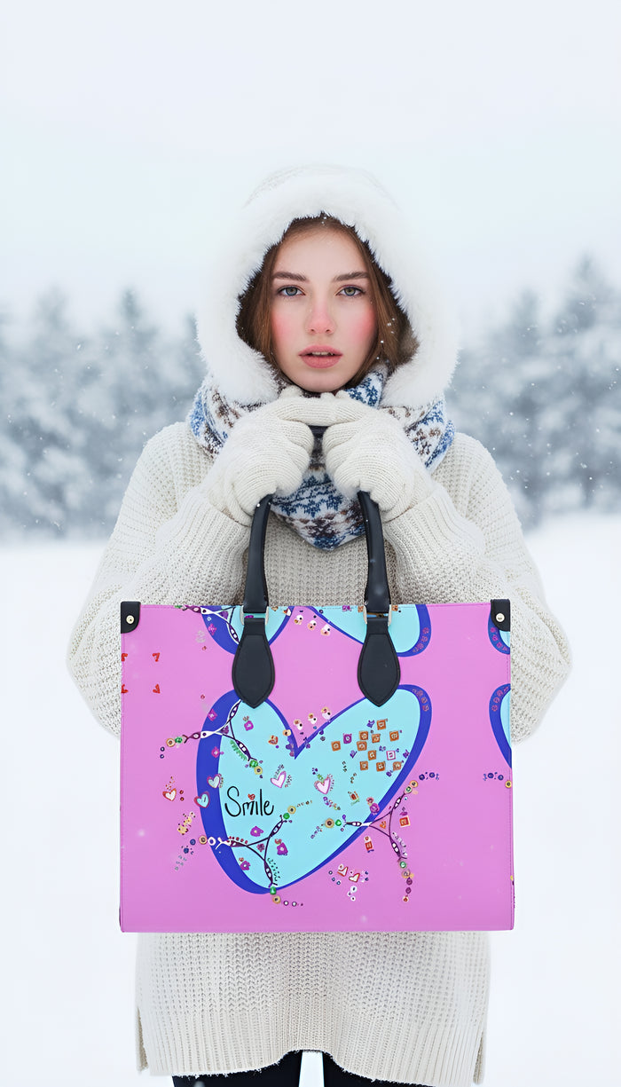 Leather Shopper Bag - Smile