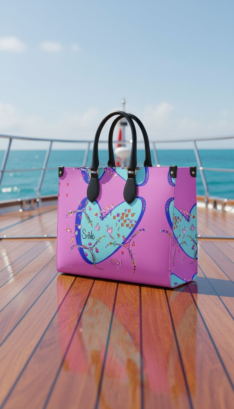 Leather Shopper Bag - Smile