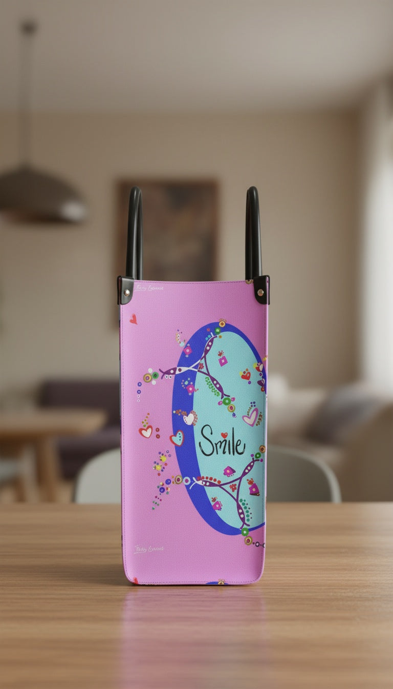 Leather Shopper Bag - Smile