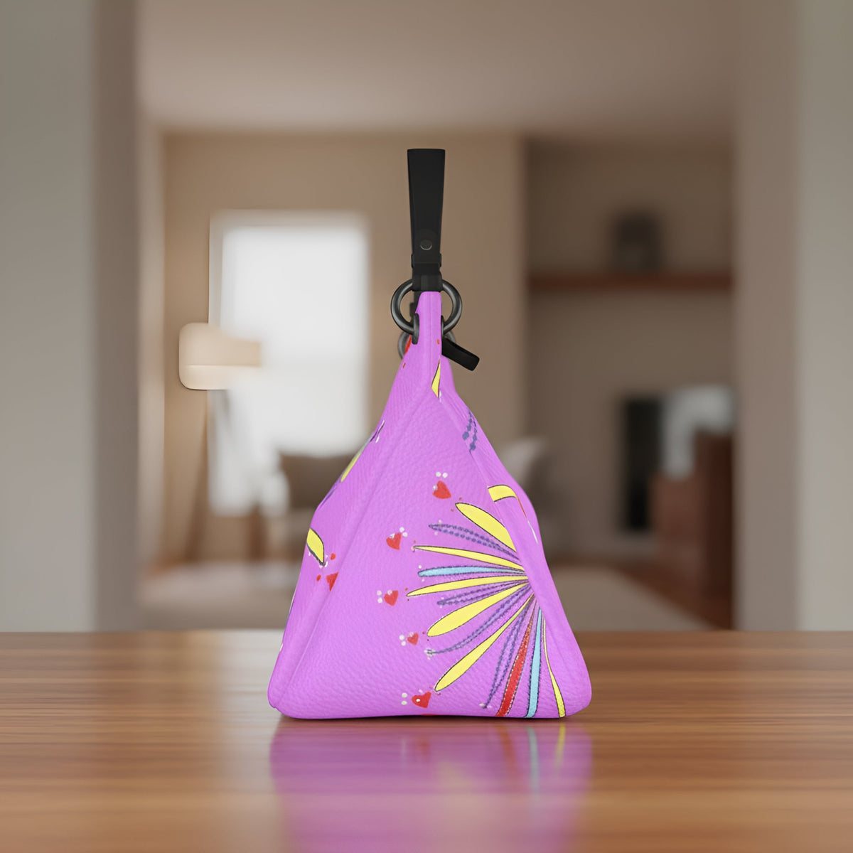 Leather Slouch Bag - Yellow Leaves